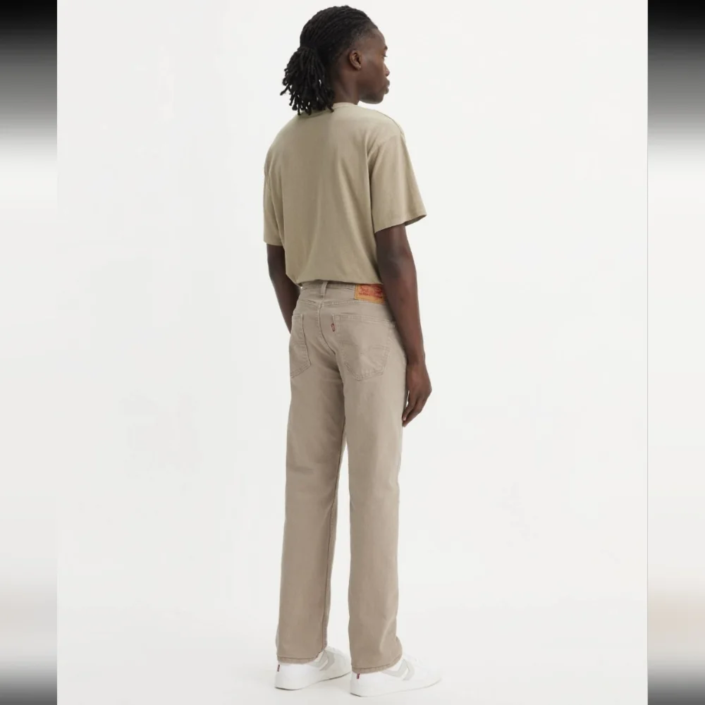 Levis Mens 505 Regular Fit Straight Leg Jeans Beige Khaki 36x32 Workwear Casual